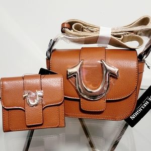 True religion crossbody and matching wallet set